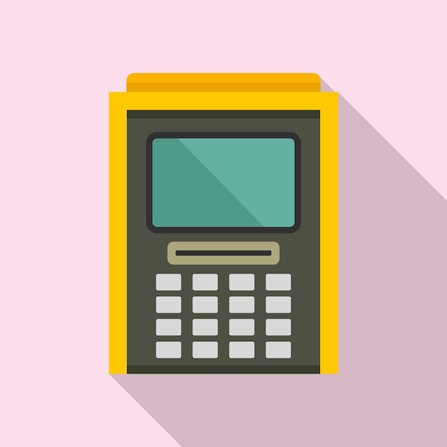 Icono de débito en efectivo en cajero automático Ilustración plana del icono de vector de débito en efectivo en cajero automático para diseño web