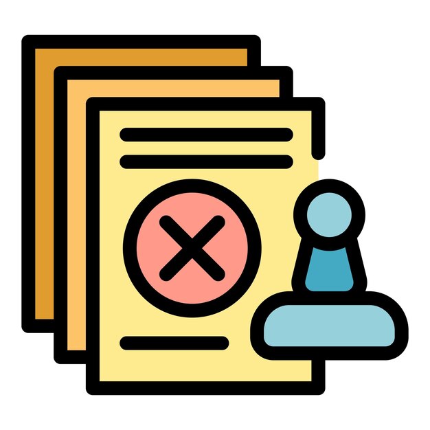 Icono de declive del sello de papel Contorno del sello del papel Icono vectorial de declive de sello color plano aislado