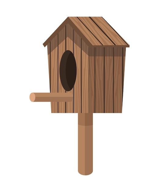 Icono de decoración de jardín casita para pájaros de madera