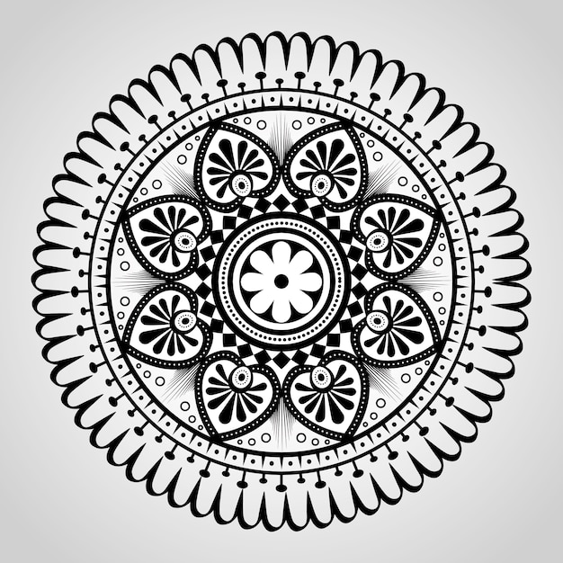 Icono de decoración monocromo Mandala