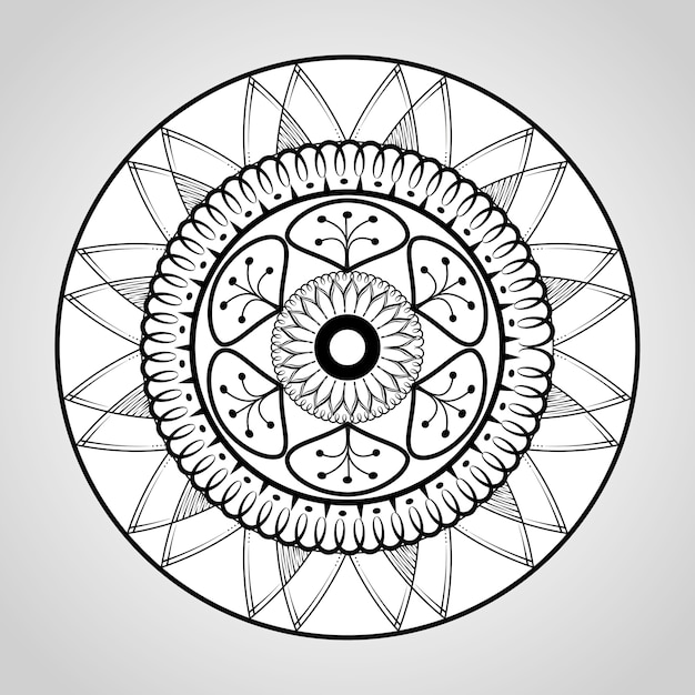 Icono de decoración monocromo Mandala