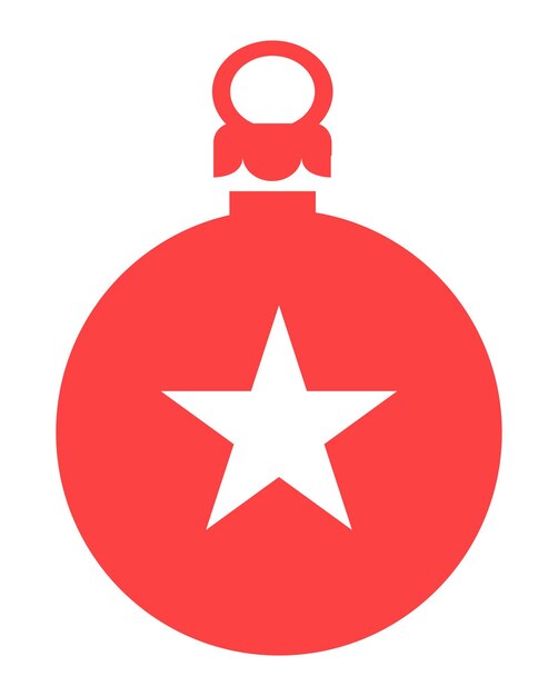 Icono de decoración de Navidad aislado Ilustración de bola de Navidad Elemento decorativo festivo