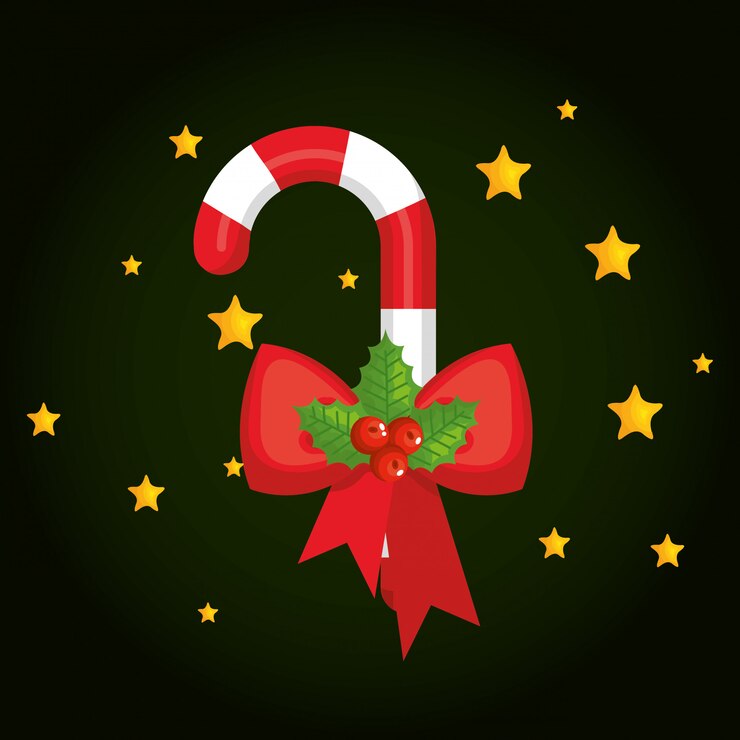 Vector icono decorativo de navidad dulce caña