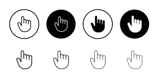 icono del dedo Colección de conjuntos de relleno plano
