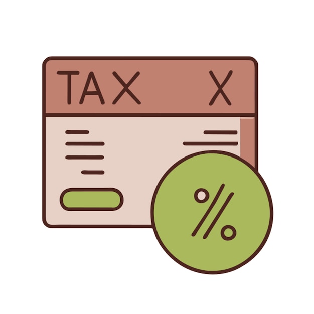 icono de deducción de impuestos contorno de colores