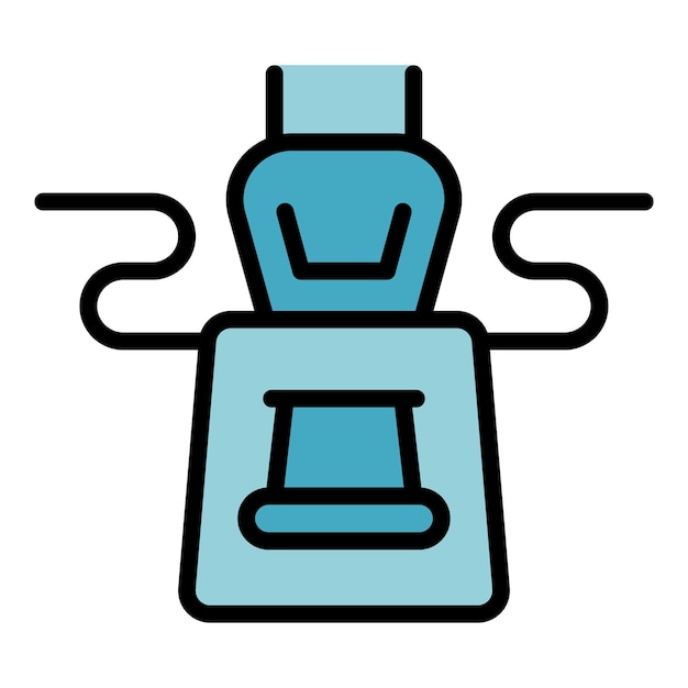 Icono de delantal de cocina vector de contorno cocinero chef bolsillo uniforme color plano