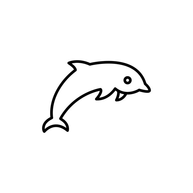 Icono de delfín aislado en fondo blanco