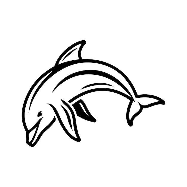 Icono de delfín o símbolo de línea moderno Arte de línea vectorial y diseño de icono con contorno en negrita