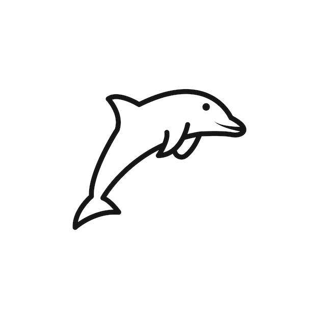 Icono de delfín Vector plano aislado en el contorno
