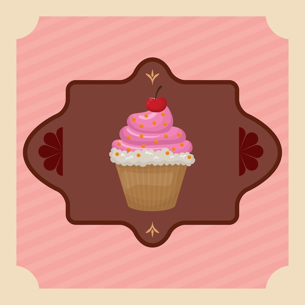 Icono de delicioso cupcake dessert