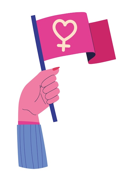 icono de demostración de poder femenino aislado