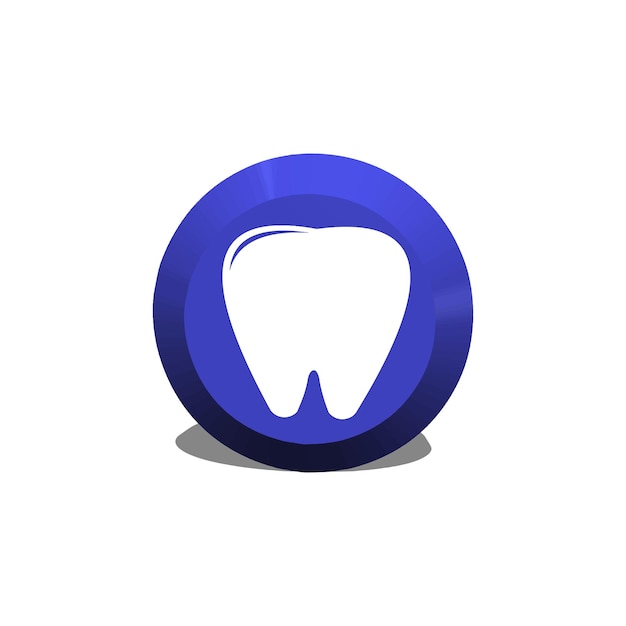 Icono dental 3D Ilustración de diseño de plantilla vectorial