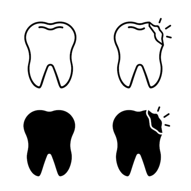 Ícono dental Vector del ícono del diente