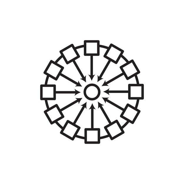 Icono de dependencia Colección de arte de línea delgada