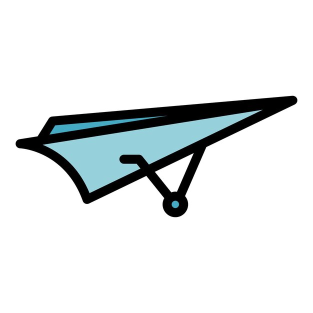 Icono de deporte de ala delta Contorno Icono de vector de deporte de ala delta para diseño web aislado en color plano de fondo blanco