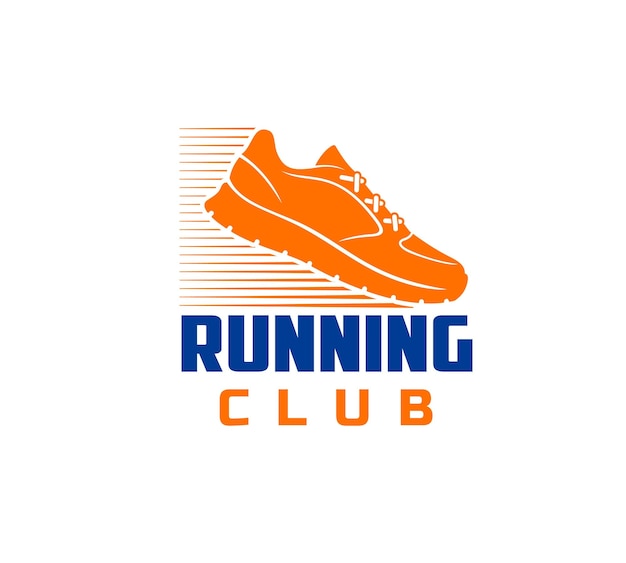 Icono de deporte de carrera de maratón con zapatillas de correr vectoriales