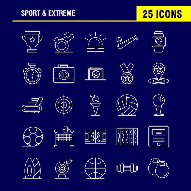 Vector icono de deporte y línea extrema