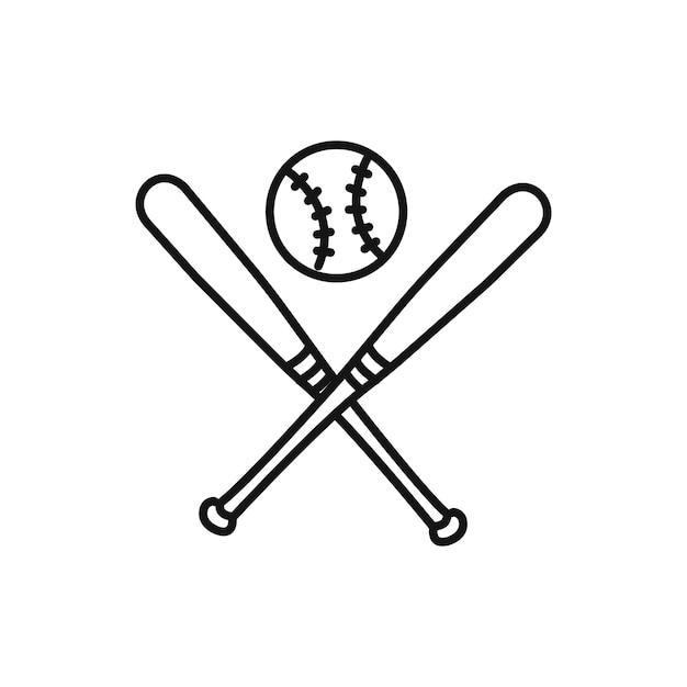Ícono de deportes de béisbol Vector plano aislado en contorno