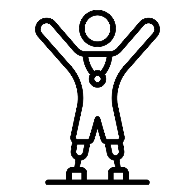 Icono de deportistas de piernas amputadas Contorno de piernas amputadas deportistas icono vectoriales para diseño web aislado sobre fondo blanco