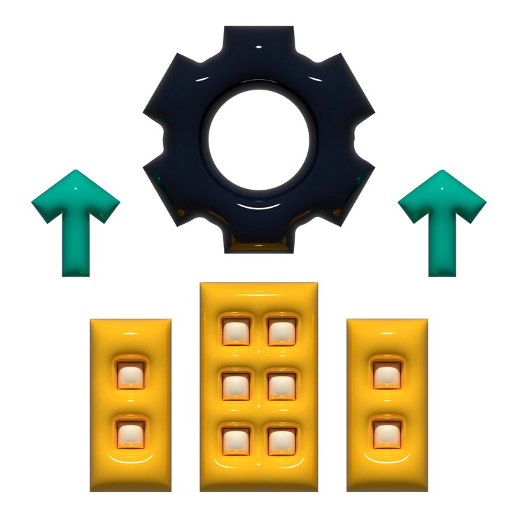 Icono de desarrollo de la empresa con engranajes