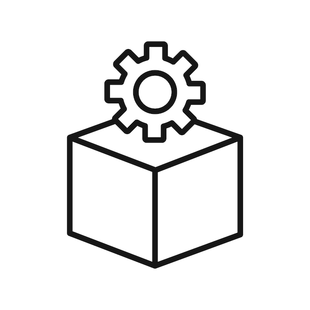 Ícono de desarrollo de producto Símbolo plano de línea delgada simple