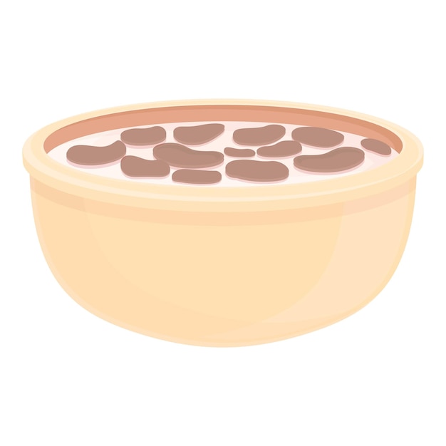 Icono de desayuno de maíz vector de dibujos animados Tazón de cereal Cuchara de comida