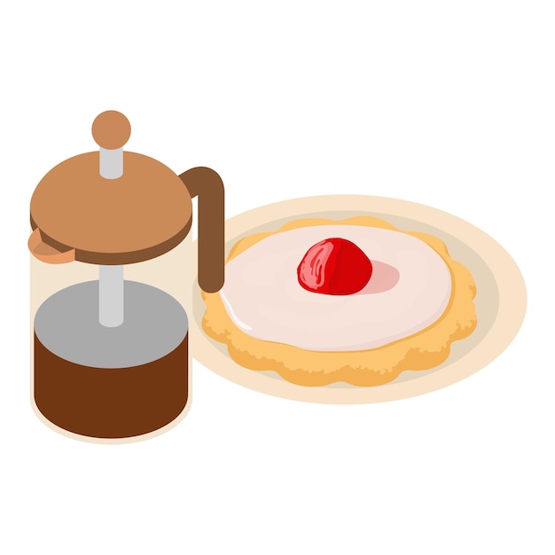 Icono de desayuno perfecto Ilustración isométrica del icono de vector de desayuno perfecto para web