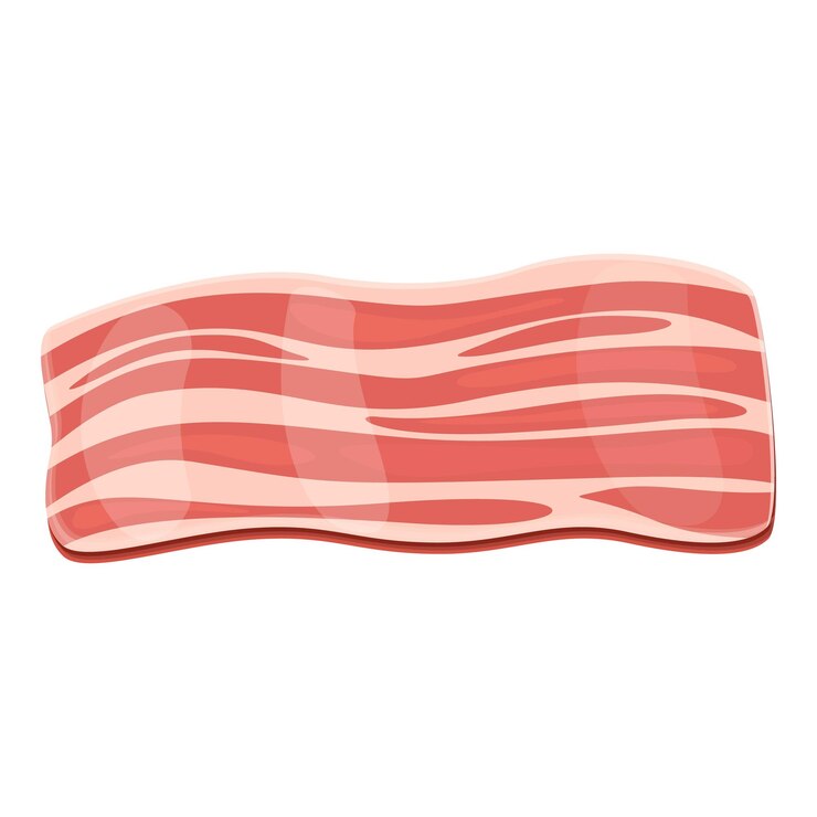 Vector icono de desayuno de tocino caricatura de icono de vector de desayuno de tocino para diseño web aislado sobre fondo blanco