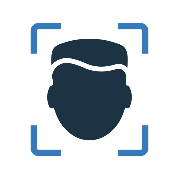 El icono de desbloqueo del rostro por reconocimiento facial Ilustración vectorial editable simple