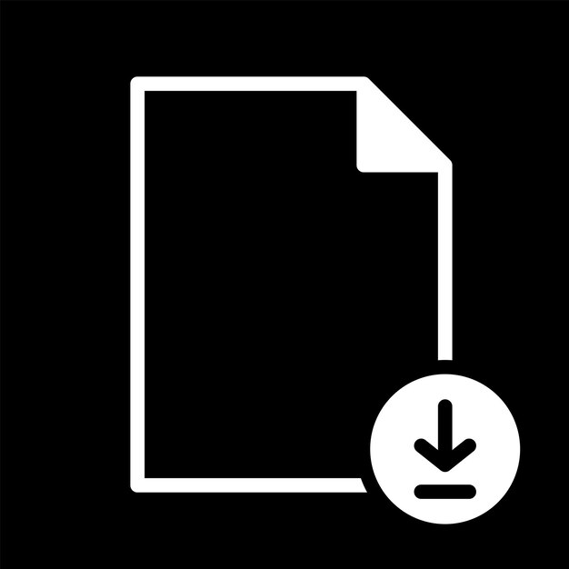 Ícono de descarga de archivo vectorial Símbolo de descarga del documento