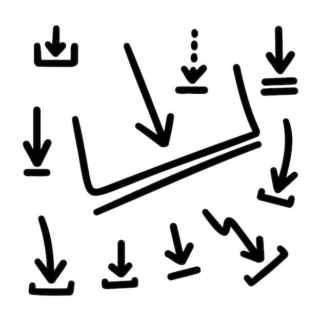 icono de descarga de dibujos dibujados a mano