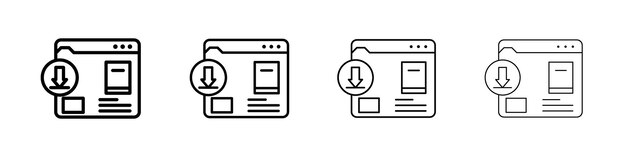 Icono de descarga de libro electrónico logotipo lineal aislado