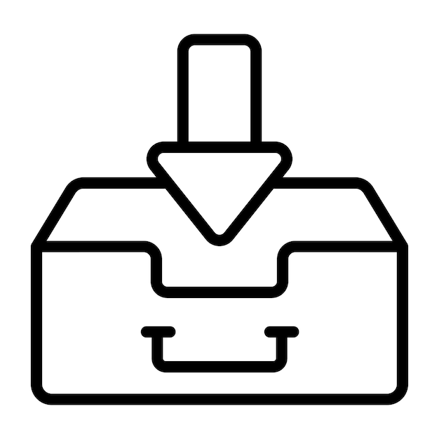 Un icono de descarga premium de la caja de entrada