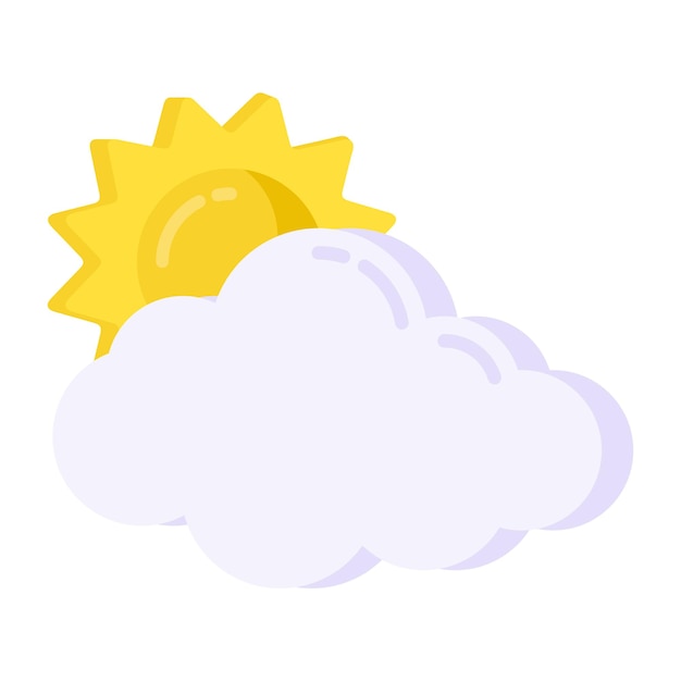 Icono de descarga premium de un día mayormente soleado