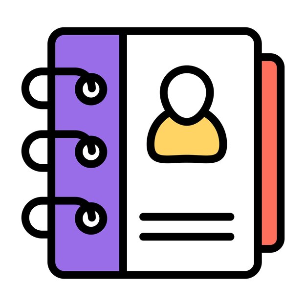 Icono de descarga premium del libro de contactos