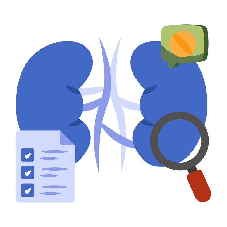 Vector icono de descarga premium de la prueba de función renal