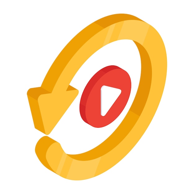 El icono de descarga premium de la recarga de vídeo