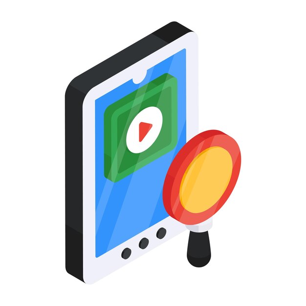 Icono de descarga premium del video de búsqueda