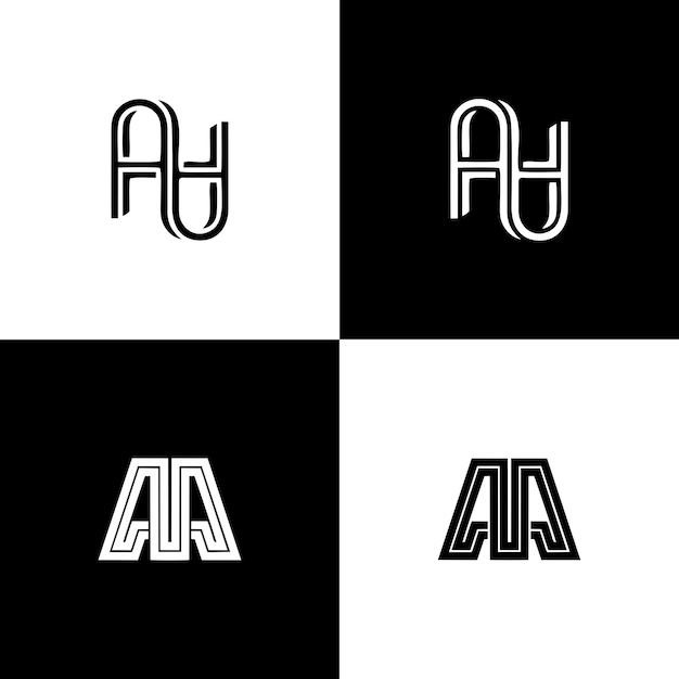 Icono de descarga de vector de letra de monograma AA