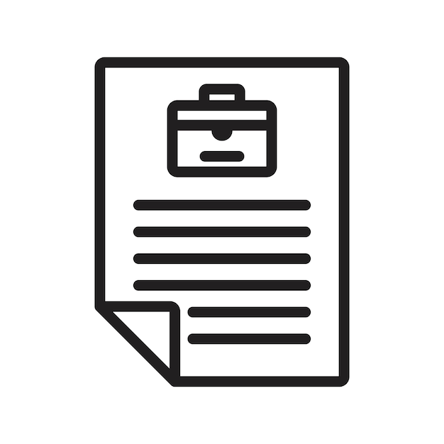 El icono de la descripción del trabajo es un contorno delgado simple.