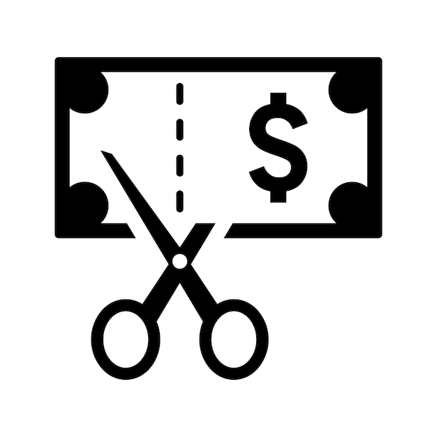 Icono de descuento sin deuda