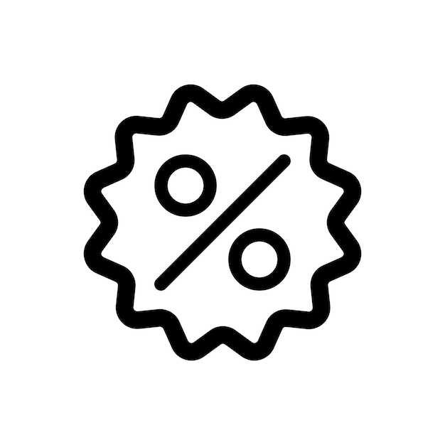 icono de descuento porcentaje estilo de línea de diseño vectorial