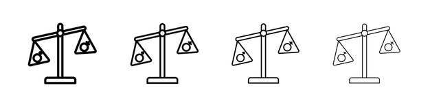 Icono de desequilibrio hormonal Conjunto de símbolos de señales de contorno
