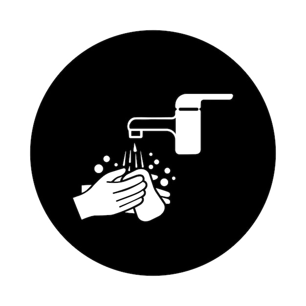 Icono de desinfectante para el lavado de manos Gráficos vectoriales negros