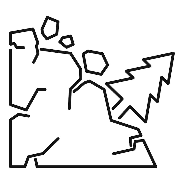 Icono de deslizamiento de tierra por desastre Icono de vector de deslizamiento de tierra por desastre para diseño web aislado en fondo blanco