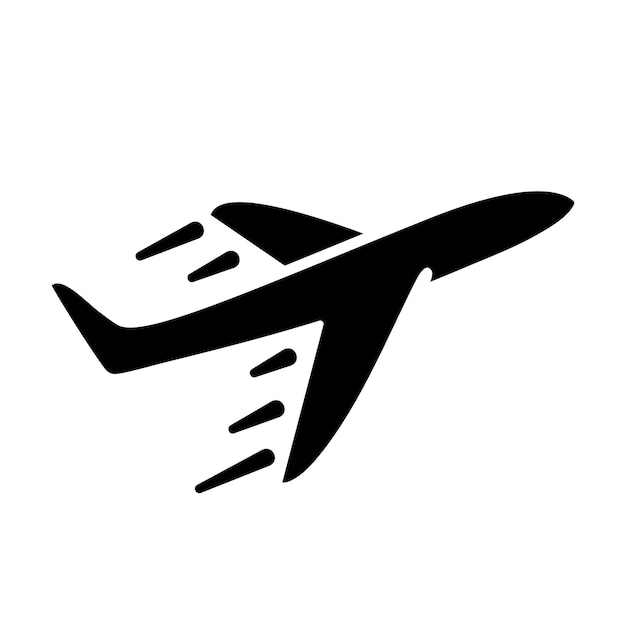 Icono de despegue del avión Símbolo de salida del avión Ilustración del vector de aterrizaje de la aerolínea Signo de vuelo