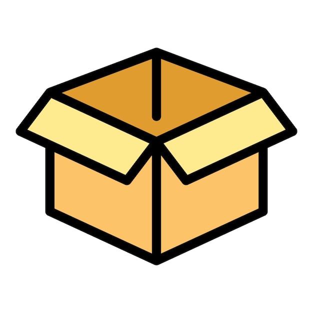 Icono de desperdicio de caja Contorno de caja Icono vectorial de desecho de caja Color plano aislado