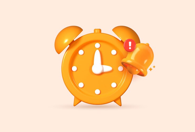 Vector icono de despertador 3d que representa una entrega exitosa