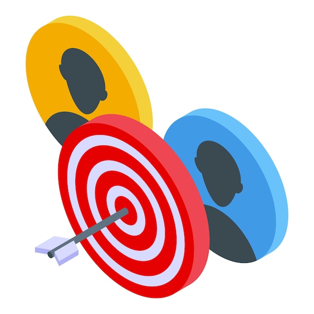 Icono de destino candidato Isométrico del icono de vector de destino candidato para diseño web aislado sobre fondo blanco