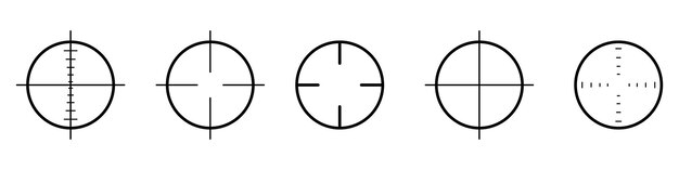 Icono de destino Conjunto de iconos de destino negros Iconos de destino de vector